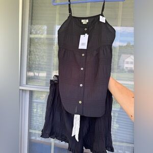 Jason Wu Matching Black Set Tank Top and Shorts